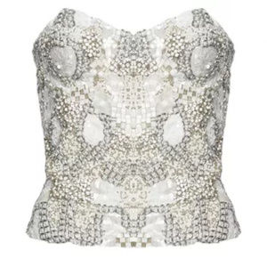 Alice + 0livia Jewel White Bustier 12 New